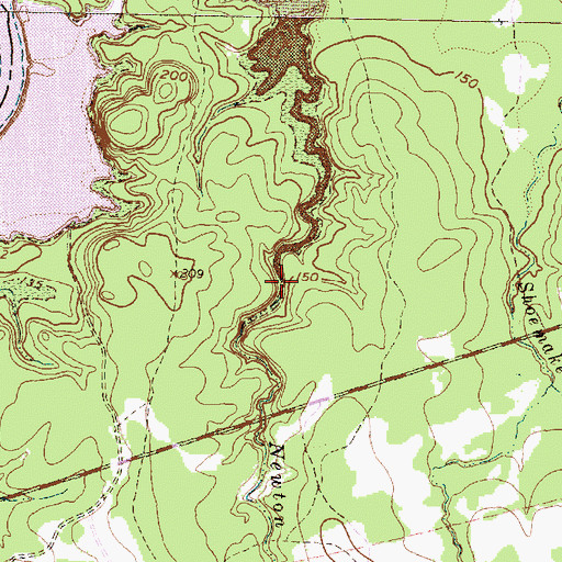 Topographic Map of Newton Branch, TX