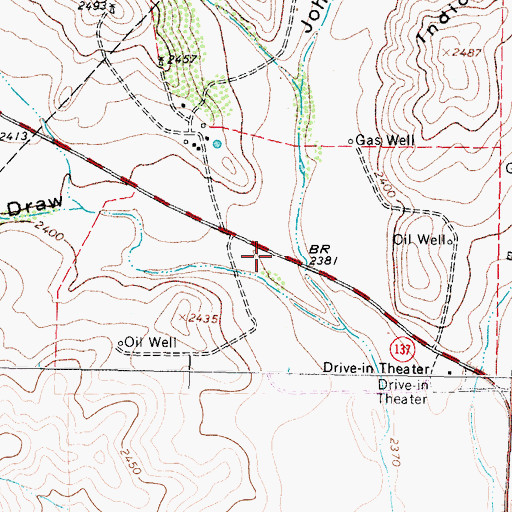 Topographic Map of Newton Draw, TX