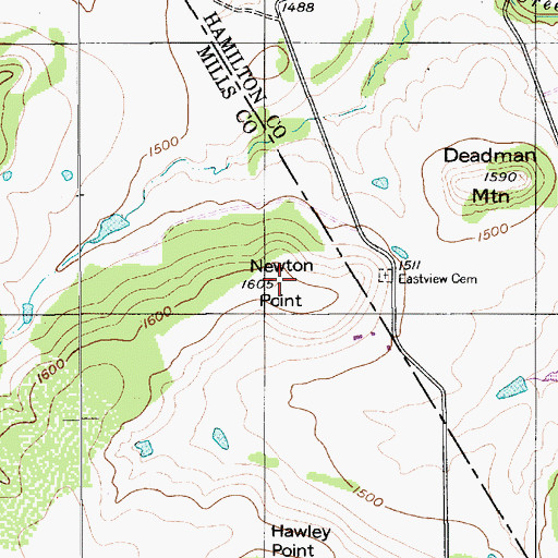 Topographic Map of Newton Point, TX