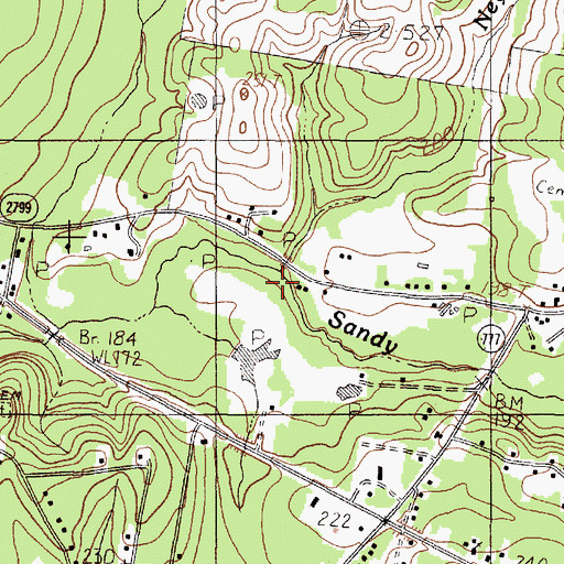 Topographic Map of Neyland Creek, TX