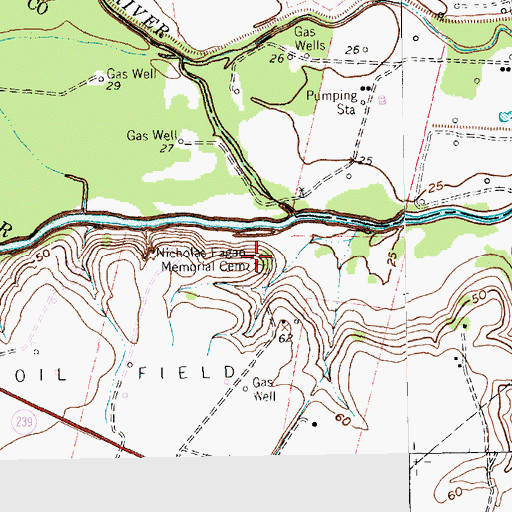 Topographic Map of Nicholas Fagan Memorial Cemetery, TX