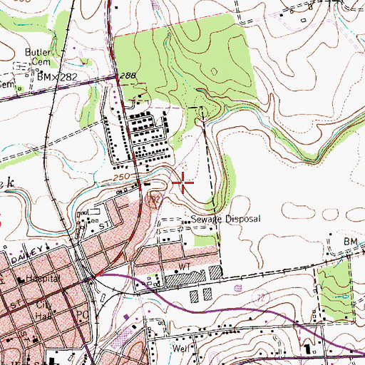 Topographic Map of Nichols Creek, TX