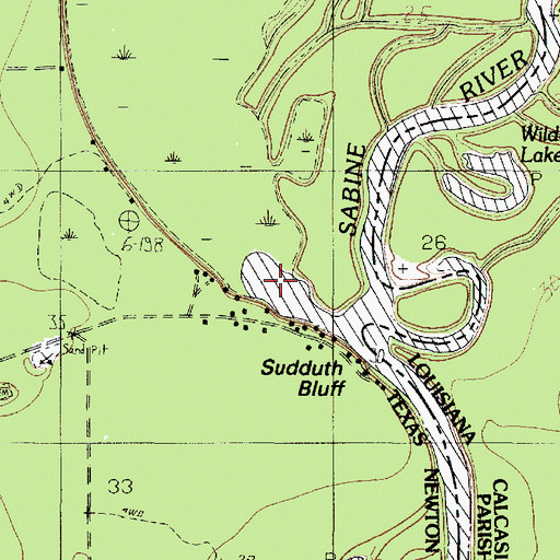 Topographic Map of Nichols Creek, TX