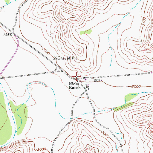 Topographic Map of Nicks Ranch, TX