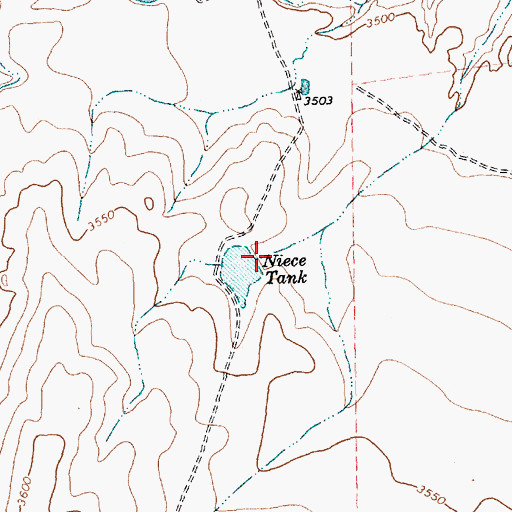 Topographic Map of Niece Tank, TX