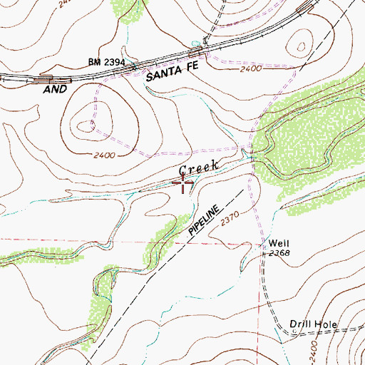 Topographic Map of Nine Draw, TX