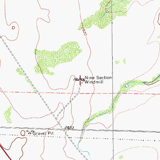 Topographic Map of Nine Section Windmill, TX