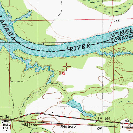 Topographic Map of Lowndesport (historical), AL