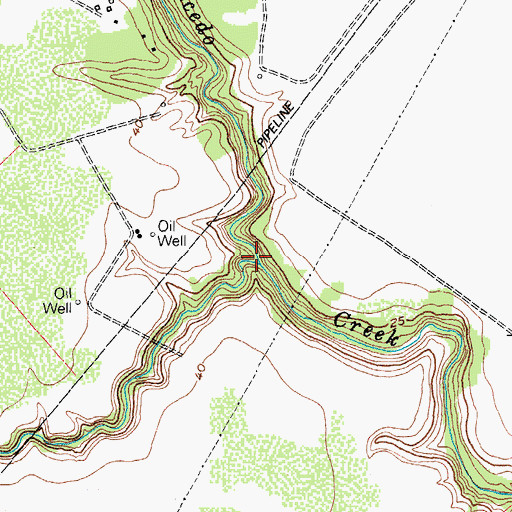 Topographic Map of Ninemile Creek, TX