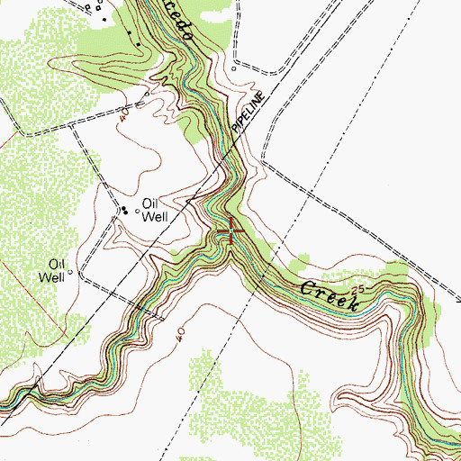 Topographic Map of Ninemile Creek, TX