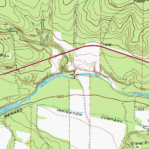 Topographic Map of Ninemile Creek, TX