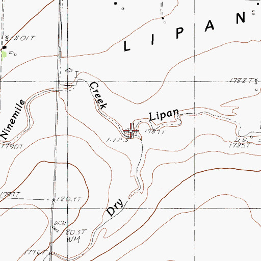 Topographic Map of Ninemile Creek, TX