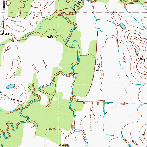 Topographic Map of Ninemile Creek, TX