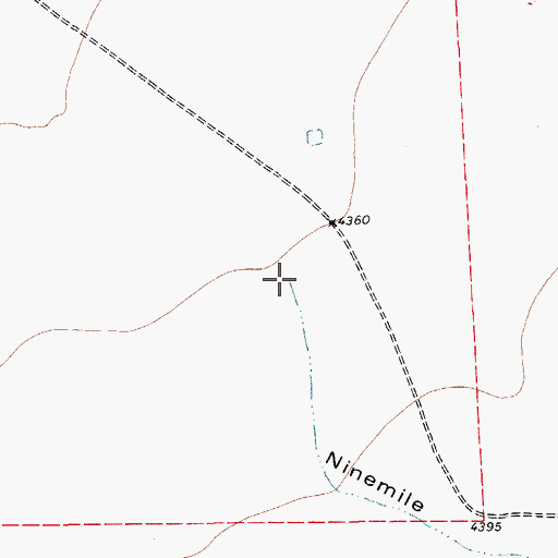 Topographic Map of Ninemile Draw, TX