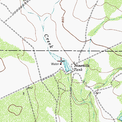 Topographic Map of Ninemile Tank, TX