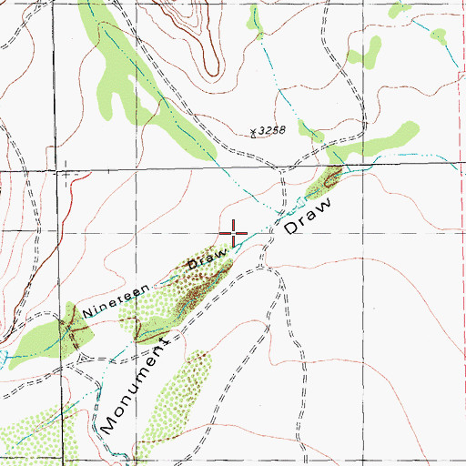 Topographic Map of Nineteen Draw, TX
