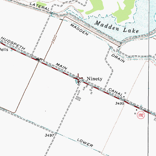 Topographic Map of Ninety, TX