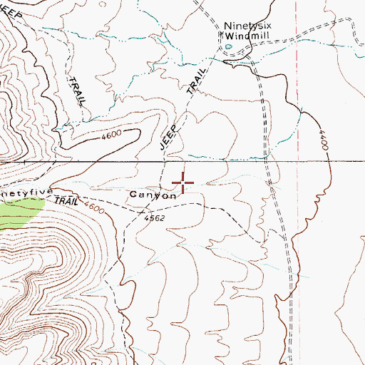 Topographic Map of Ninetyfive Canyon, TX