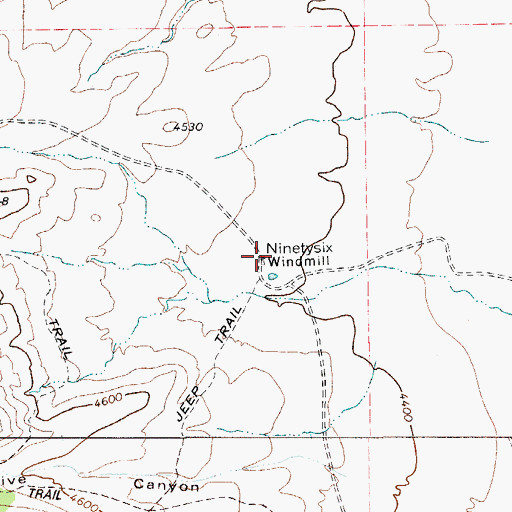 Topographic Map of Ninetysix Windmill, TX