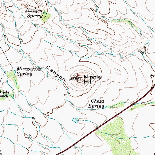 Topographic Map of Nipple Hill, TX