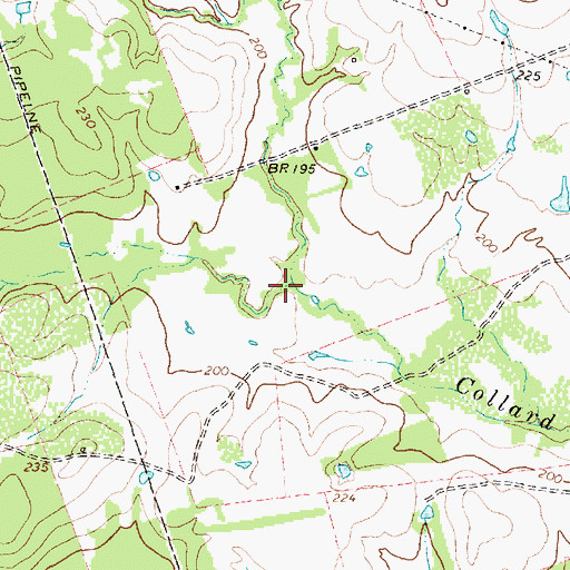 Topographic Map of Nixon Branch, TX