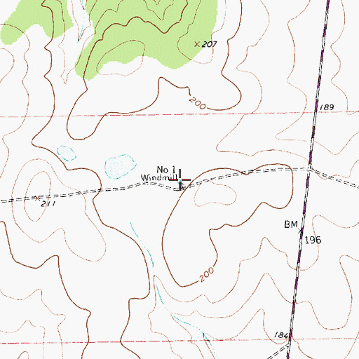 Topographic Map of Number One Windmill, TX