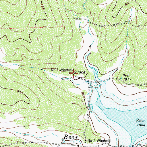 Topographic Map of Number One Windmill, TX