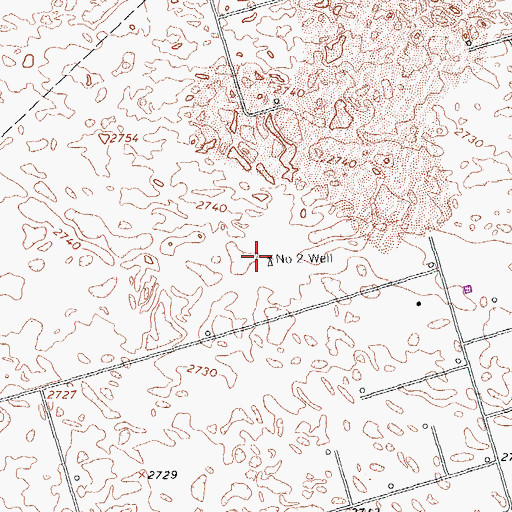 Topographic Map of Number Two Well, TX