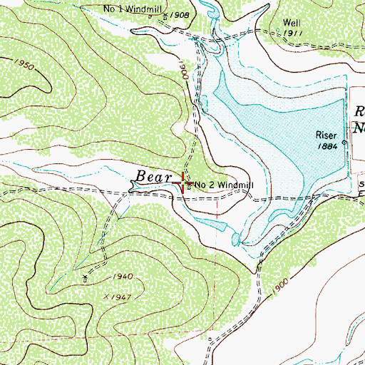 Topographic Map of Number Two Windmill, TX