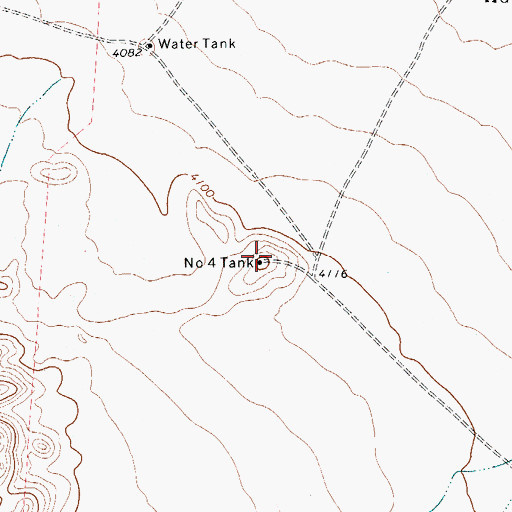 Topographic Map of Number Four Tank, TX