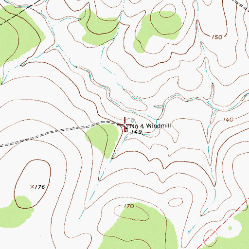 Topographic Map of Number Four Windmill, TX