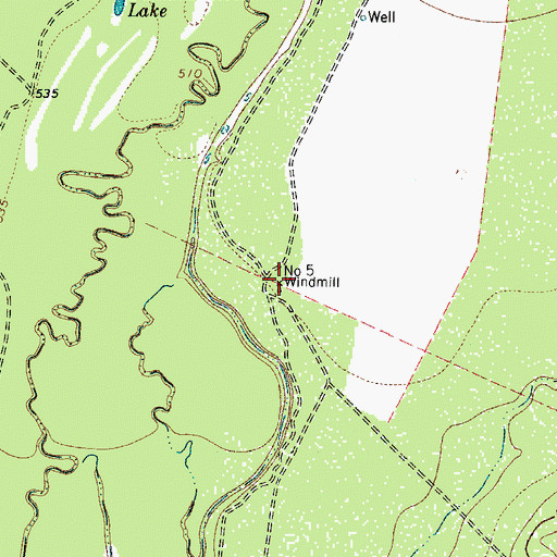 Topographic Map of Number Five Windmill, TX