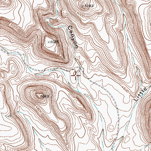 Topographic Map of No Mans Canyon, TX