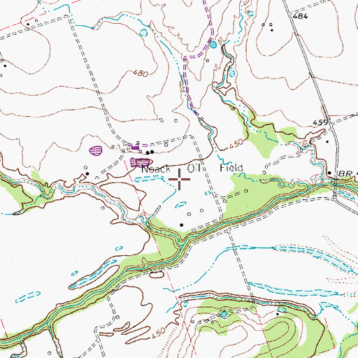 Topographic Map of Noack Oil Field, TX
