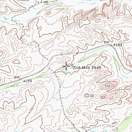 Topographic Map of Nob Hill Tank, TX