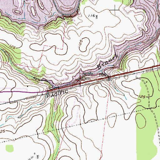 Topographic Map of Noble Cemetery, TX