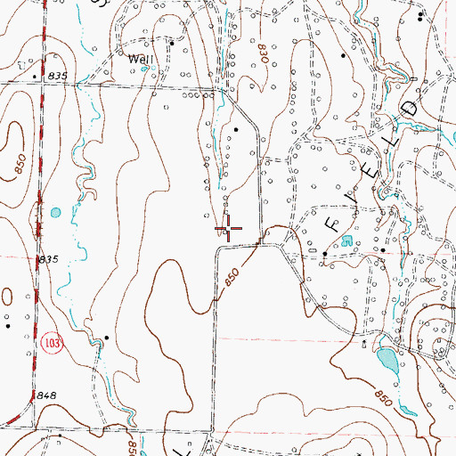 Topographic Map of Nocona North Spanish Fort Oil Field, TX