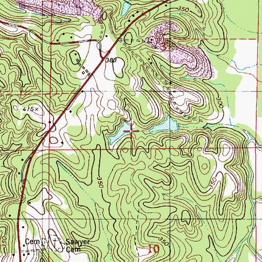 Topographic Map of McQueens Pond, AL