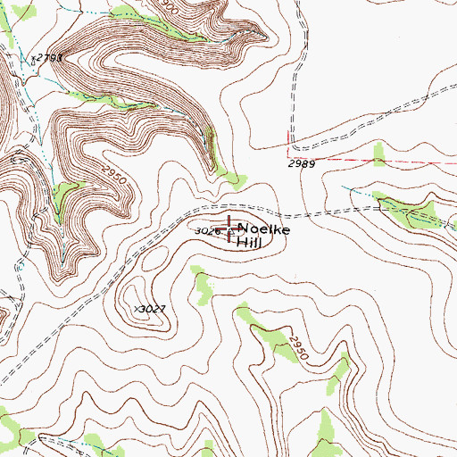 Topographic Map of Noelke Hill, TX