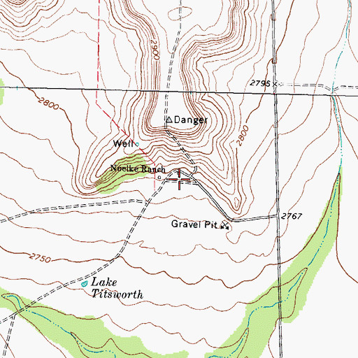 Topographic Map of Noelke Ranch, TX