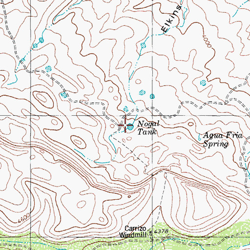 Topographic Map of Nogel Tank, TX