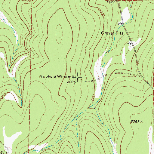 Topographic Map of Nooksie Windmill, TX