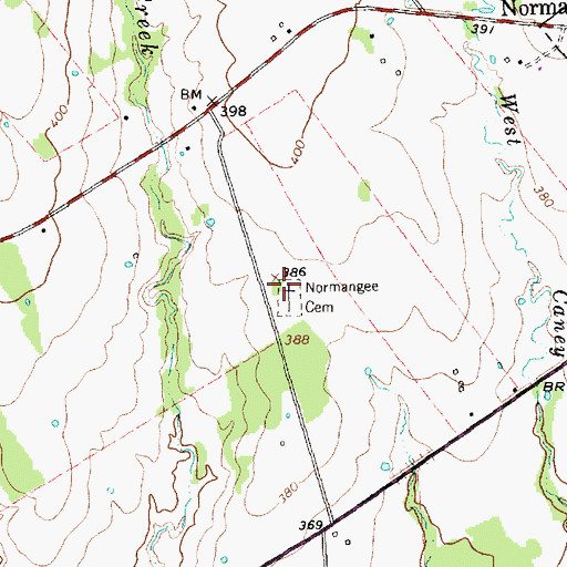 Topographic Map of Normangee Cemetery, TX