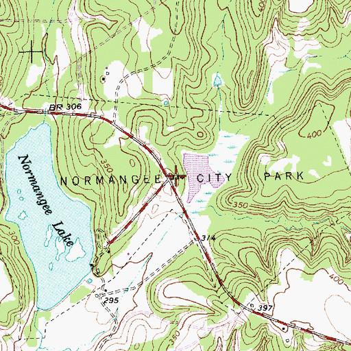Topographic Map of Normangee City Park, TX