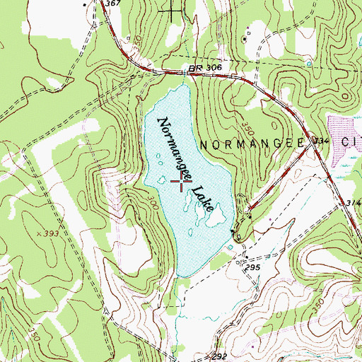 Topographic Map of Normangee Lake, TX