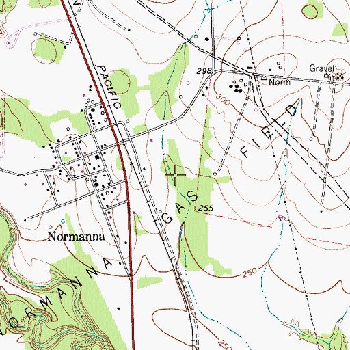 Topographic Map of Normanna Gas Field, TX