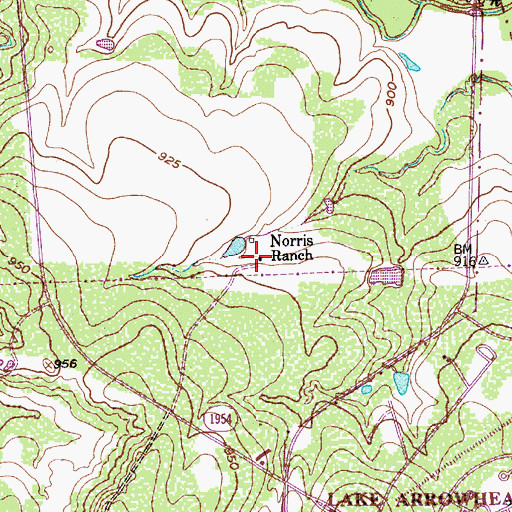 Topographic Map of Norris Ranch, TX