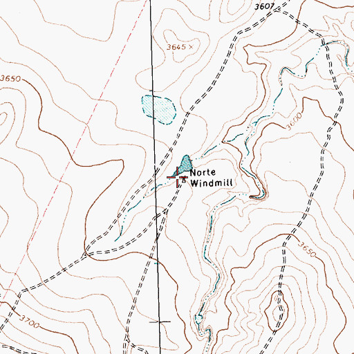 Topographic Map of Norte Windmill, TX