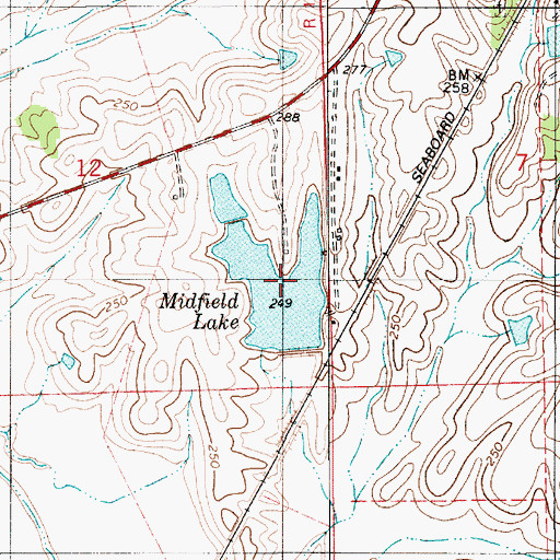 Topographic Map of Midfield Lake, AL