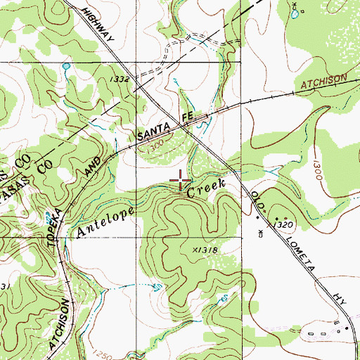 Topographic Map of North Antelope Creek, TX
